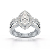 1.88 CT Layered Marquise Cut Lab Diamond Ring